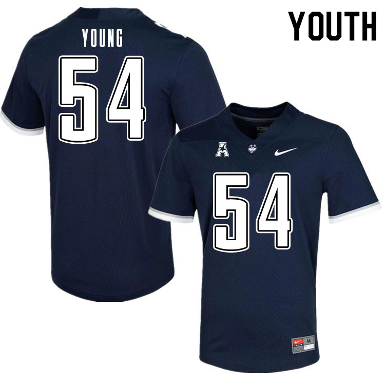 Youth #54 Remon Young Uconn Huskies College Football Jerseys Sale-Navy